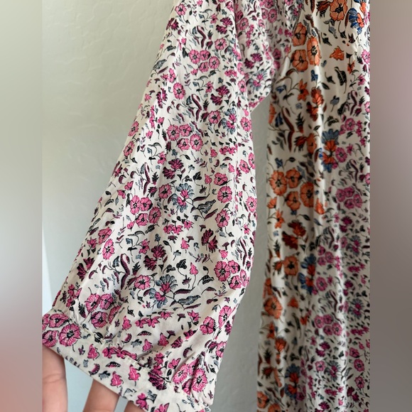 Natalie Martin Fiore Pink Floral Long Sleeve Flowy Maxi Dress size Small - Picture 11 of 16